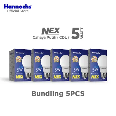 Hannochs Lampu Bohlam NEX 5W Cahaya Putih Paket isi 5pcs