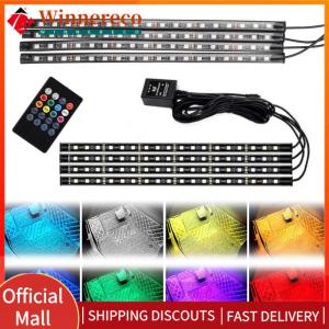 【winnereco】 72 LEDs RGB Neon Interior Atmosphere Lights USB Port Auto Interior Decorative Lamp for Cars Decor