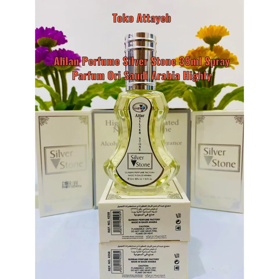 Ahlan Perfum Arab Silver Stone 35ml Spray Eau De Parfume Original