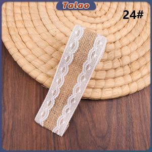 Talao 2m Handmade Decorations Linen Volume Burlap Ribbon Cloth Roll Lace DIY Manual Accessories
