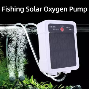Solar Powered USB Rechargeable Oxygen Pump Portable Aerator for Fishing Fish Tank