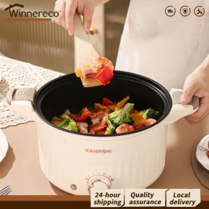[Winnereco Flagship Mall] Multi-Functional Integrated Electric Wok 3 Files Adjustable Small Electric Hot Pot for Ramen Noodles Pasta Egg Soup