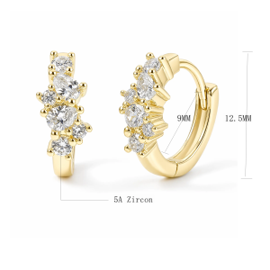 Moonmory Environmentally Friendly Brass Marquise Zirconia Hoop Earring For Women Luxury Minimalist 18K Gold Plated Pear Earring2026