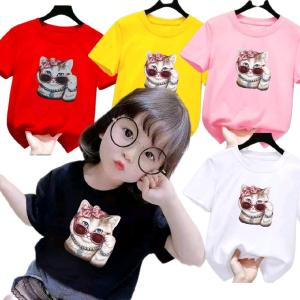 Kaos Paket Isi 5 Kucing Lucu Anak Perempuan Anak Cowok