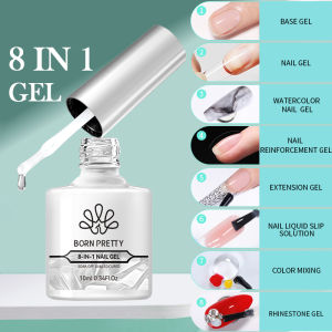 BORN PRETTY 15ml 6 IN 1 Nail Glue Gel Nail Art Polish Transparent Clear Function UV Gel looming Gel Strengthener Extension Varnish