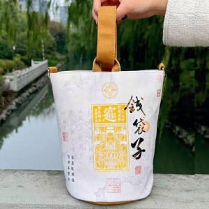 Money Bag Canvas Bag for Bringing Fortune Casual Fasion Bucket Bag Large Capacity Lady Handbag 水桶包