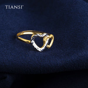 TIANSI 916 (22K) Gold Double Love Ring 双爱心戒指 Cincin Bajet Double Love Emas 916