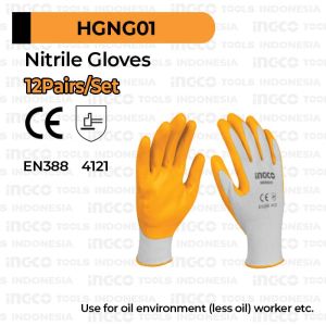 Sarung Tangan Safety Kerja INGCO Mechanical Nylon Nitrile Glove HGNG01