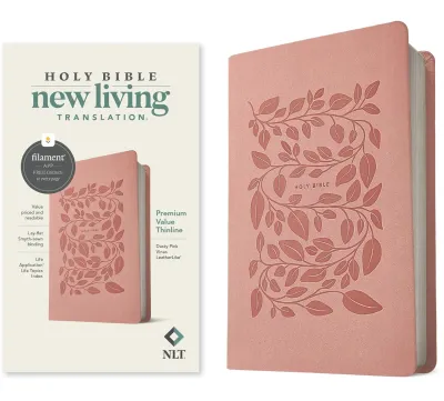 NLT Premium Value Thinline Bible Filament-Enabled (Pink Vines)