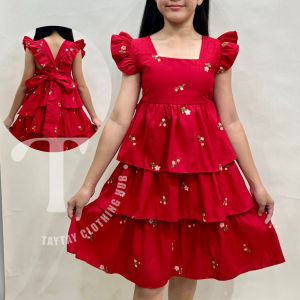 Oona (S/M/L) Butterfly Sleeves Ribbon Back Layered Dress