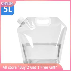 [COD] CHYIN 5 10L Outdoor Portable Folding Water Bag With Faucet Cycling Traveling And Camping Plastic Thickened Large-capacity Water Bag