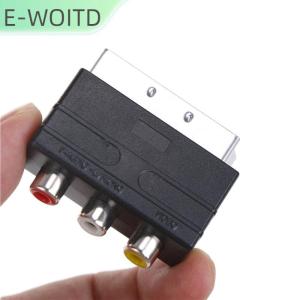 【E-WOITD】 SCART TO 3 RCA COMPOSITE Phono ADAPTER Converter + In Out SWITCH