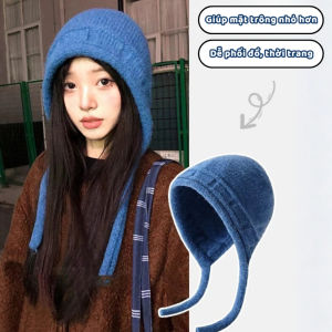 Mũ Len Dệt Kim Bảo Vệ Tai Cột Dây Phong Cách Thời Trang Thu Đông Hàn Quốc Mũ Len Trùm Đầu Tôn Khuôn Mặt ENO - MMD11