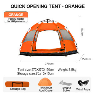 GLAMPTURE 8-10 Person Waterproof Automatic Pop Up Tent Double Layers Camping Tent with Sunshade Yard Portable for Outdoor Family Camping