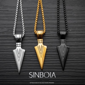 Sinboia Fashion Spearhead Stainless Steel Necklace For Men Non-fading Personality Aesthetic Necklace Hip hop Jewelry For Boys