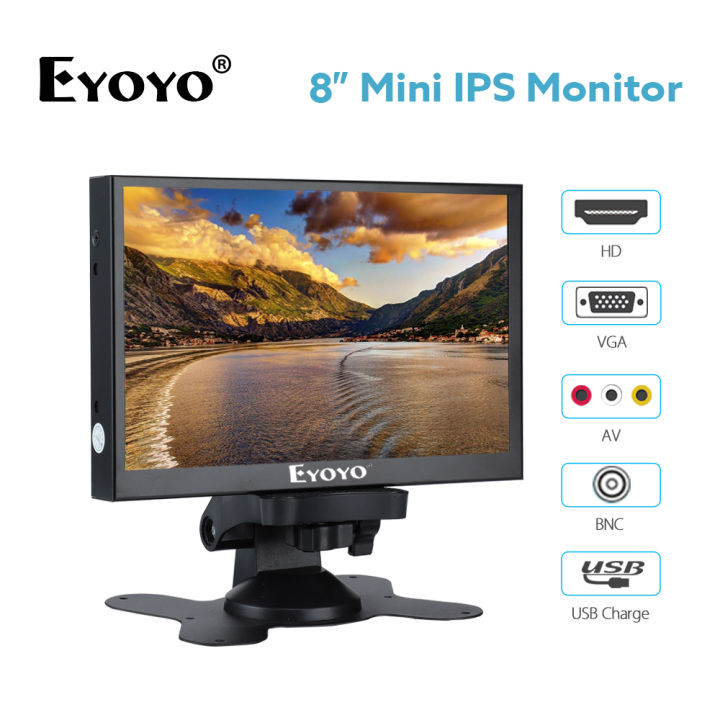 EYOYO Inch IPS Display Screen HD 1024X768 Resolution TFT Portable HDMI  Monitor With HD/VGA/BNC/AV Video Input For PC DVD DVR CCD Camera