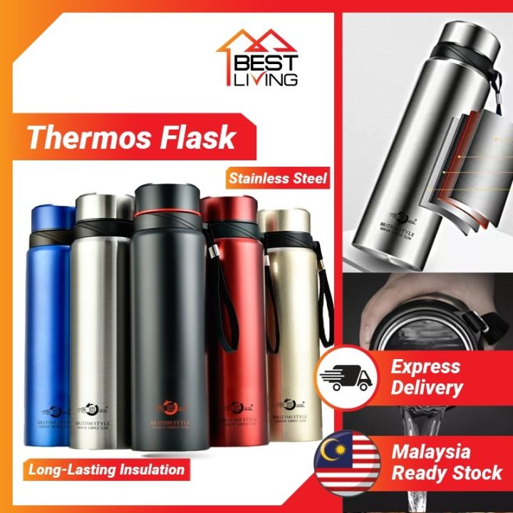 【FREE BOTTLE BRUSH】Stainless Steel 304 Thermos Flask Air Botol Termos ...