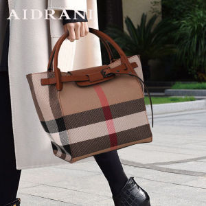 Aidrani Genuine Leather Canvas Bag - Large Capacity Luxury Cowhide Women's Handbag