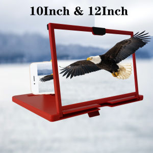 Newest 10 Inch/12 Inch 5D HD Cell Phone Screen Amplifier Pull-out Large Screen With Desk Holder Magnifying Folding For Movie Game