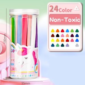 36PCS Crayon for Kids Safety Non-toxic Washable Triangular Plastic Crayons Kid Baby Drawing Colouring Pencil Set