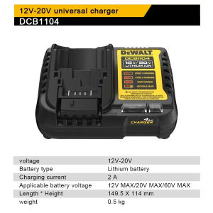DEWALT DCB1104 12V-20V 4A Lithium-Ion Charger Battery Charger for Dewalt Power Tools LED Indicator Rapid Charger