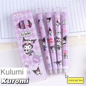 [Hàng có sẵn] 4 chiếc Sanrio bút nhựa bấm dễ thương kuromi HelloKitty Bút ngòi nước xóa được My Melody cinnamoroll bút bi mực lỏng đồ dùng học tập văn phòng phẩm bán buôn