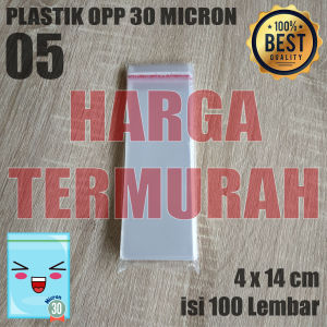 4x14 cm Plastik Opp 30 micron isi 100 lembar