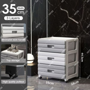 HETEE 35cm Movable 3-6Tier Drawer Cabinet Moisture Proof Storage Organizer for Small Spaces Home Office Space Saving