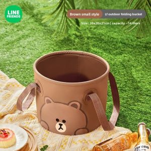 LINE FRIENDS PVC Collapsible Water Bucket Large Capacity Folding Outdoor Travel LFB165