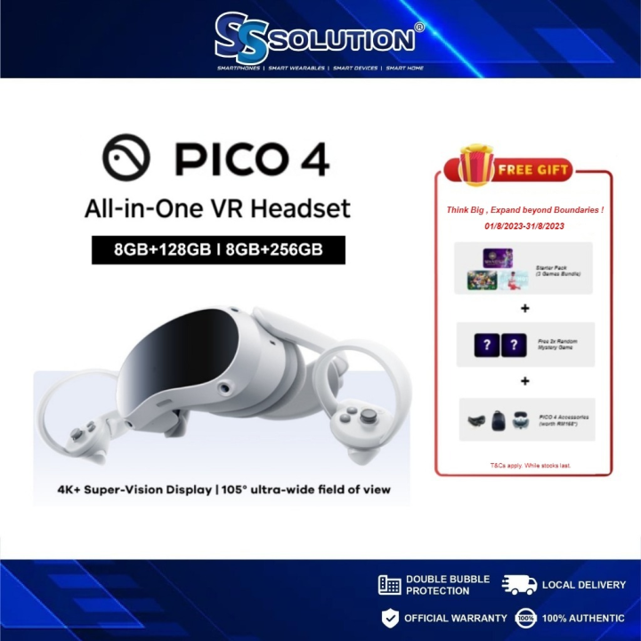 PICO 4 All-in-One VR Headset (8GB+128GB/8GB+256GB) Qualcomm XR2 L Wi-Fi ...