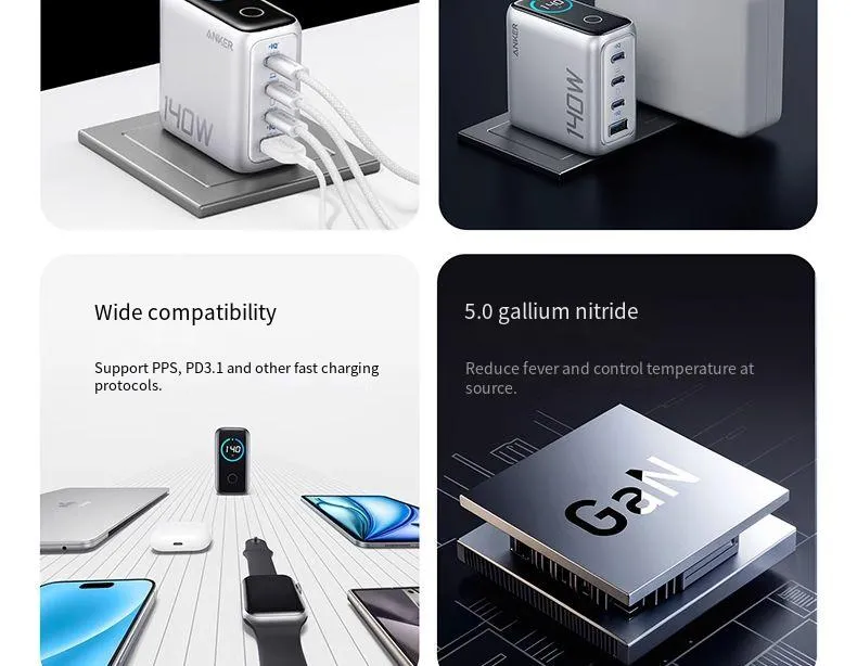 Anker Zolo Gallium nitride Charger Wiring Set 140W PD Fast