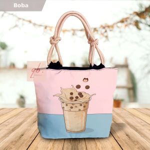 ALVYSTREET - Totebag Kepang | Motif Kartun | Printing High Quality | Terbaru | Grosir | 18 Pilihan Motif Gambar