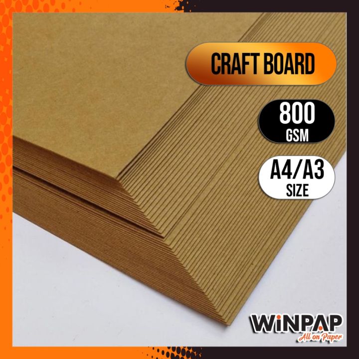 WPP Craft Board (5pcs, A4/A3 Size) Kraft Board, Craft Paper, Brown ...