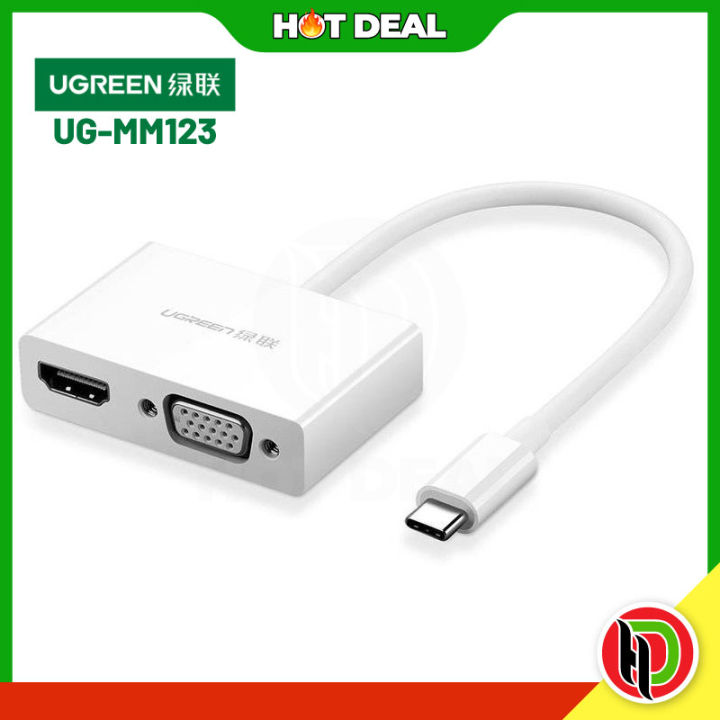 Hotdeal Ugreen USB TYPE C to HDMI + VGA Converter (White) Ugreen UG
