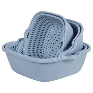 Bộ thau rổ 2 lớp vuông rửa thực phẩm rau củ quả nhựa VIỆT NHẬT 3288/89/90 - Hàng chính hãng