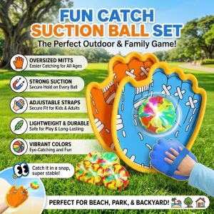 Suction Cup Catch Ball Toy Toss Catch Game Sticky Ball Set Hand Eye Coordination Indoor Outdoor Sports Toy Kids Family Activity