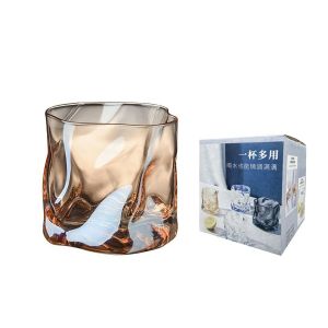 Cốc thủy tinh decor uống nước sáng tạo cốc xoắn ly thuỷ tinh uống whisky cao cấp LAZYL
