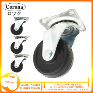 Wheel Casters Rubber Swivel for Office Chair (4 pieces 1.25 inch)