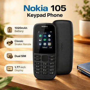 Original Noki105 Dual SIM Keypad Phone Rugged Feature Phone 1020mAh Battery Classic Snake 1.77 inch Display