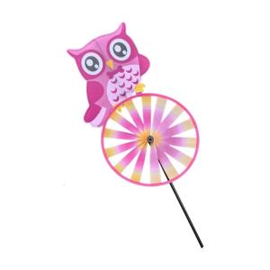 Weather Resistant Owl Animal Windmill Spinner Lawn Ornament Rotating Blades Design Simple Ground Mount For Patios Garden