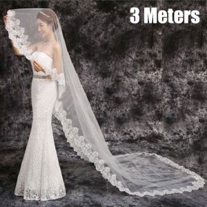 Lace Veil Bride Veil Wedding Bridal Veil Rambut Kerudung Pengantin 1.5/3/5 Meter Aksesoris Wedding Veil