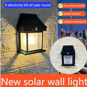 lampu dinding tenaga surya model rumah waterprof sensor