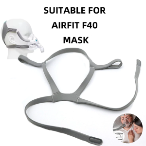 CPAP Mask Headgear Strap for F40 Ventilators-Comfortable and Durable Adjustable Elastic Material-Standard Gray