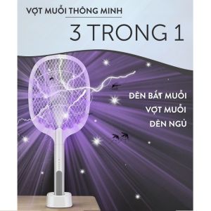 Vợt Bắt Muỗi Thông Minh 3 Trong 1 Pin Dung Lượng Lớn An Toàn Sửa Dụng Tiết Kiệm Điện Được Nhiều Người Tiên Dùng