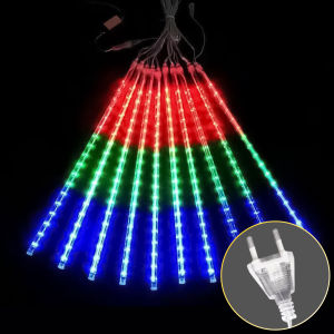 4.5M Solar Meteor Shower Rain Lights Outdoor Waterproof 8 Tube Fairy String Light for Christmas
