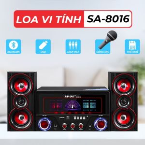 [ Khuyến Mãi ] Loa Vi Tính SA-8016 - ÂmThanh Chân Thực Công Suất Cao 60W Có Đèn RGB Bass Mạnh Mẽ Kết Hợp 2 Loa Vệ Tinh Bảo Hành 12 Tháng