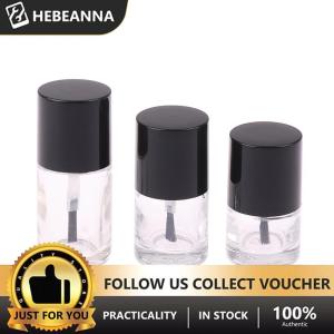 hebeanna 5 10 15 ML Empty Nail Polish Bottle Cosmetic Containers Nail Glass Bottles With Brush Transparent Glass With A Lid Brush