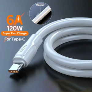 6A Super Fast Charge 120W Type-C Bold สาย Usb สำหรับ Huawei P30 P40 Pro Mate40 Nova 8 Samsung Galaxy S8 S9 S21 S22 Ultra Xiaomi Redmi Oppo