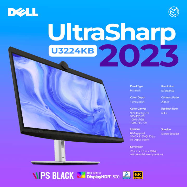 Pre Order Dell Ultrasharp U3224kb 2023 32 6k Res Ips 60hz Hdr600 With Built In Camera And 4776