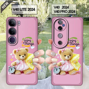 case VIVO V40  dan case VIVO V40 PRO dan case VIVO V40 LITE  -Casing silikon hitam bening elastis